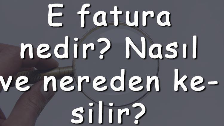 E fatura nedir Nasıl ve nereden kesilir E fatura nasıl alınır ve sorgulanır