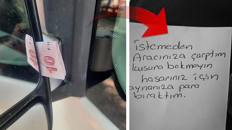 2 bin 300 liralık hasar için bıraktığı not şaşkına çevirdi