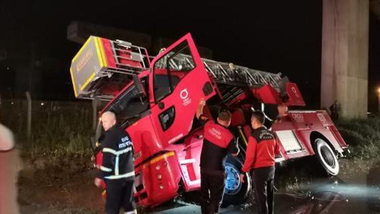 Ordu’da görevden dönen itfaiye aracı yan yattı