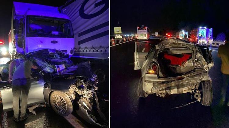 Düzcede feci kaza TIR, 4 araca çarptı: 2si çocuk 3 kişi hayatını kaybetti