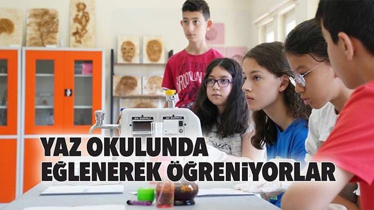 Yaz okulunda eğlenerek öğreniyorlar