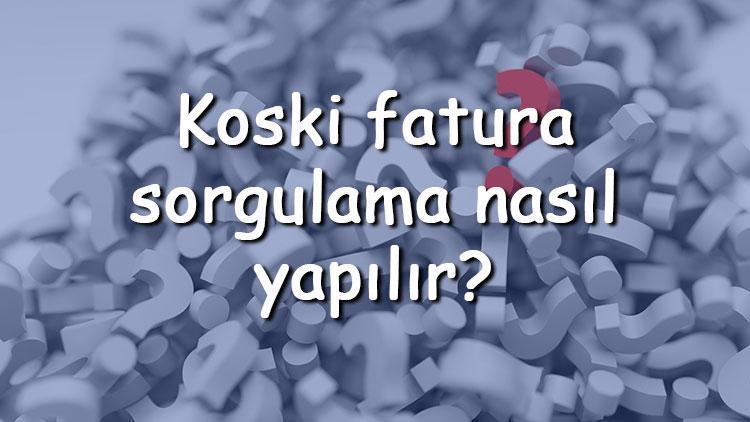 Koski fatura sorgulama nasıl yapılır TC kimlik ile E-Devlet üzerinden KOSKİ borç sorgulama işlemleri