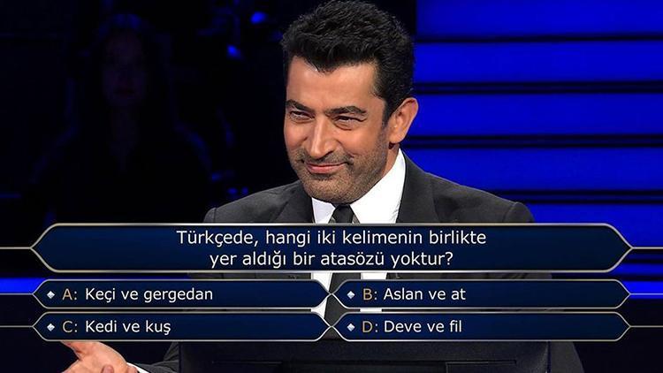 Kim Milyoner Olmak İsterde şaşırtan soru: Türkçede hangi iki kelimenin birlikte yer aldığı bir atasözü yoktur