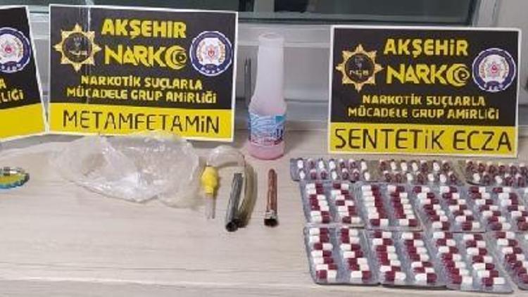 Akşehirde uyuşturucu operasyonu: 5 gözaltı