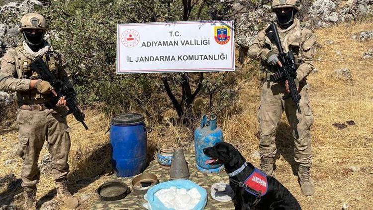 Adıyamanda PKKya ait yaşam malzemesi ele geçirildi