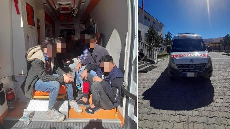 Ağrıda ambulanstan 12 kaçak göçmen çıktı