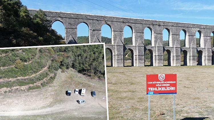 İstanbulda su seviyesi düştü baraj gölünde araçlar dolaşmaya başladı