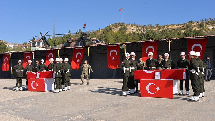 Şırnakta şehit Mustafa Öztürk ve İsmail Esmer için askeri tören