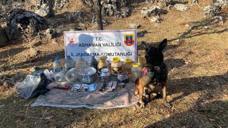 Adıyamanda PKKlı teröristlerin yaşam malzemeleri bulundu