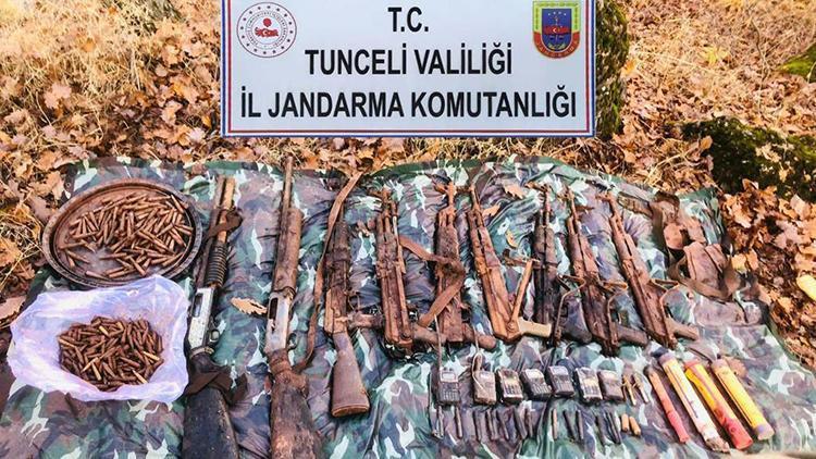 Tunceli’de teröristlerin kullandığı sığınakta silah ve mühimmat ele geçirildi