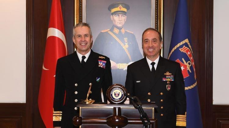 Oramiral Tatlıoğlu, NATO Müttefik Deniz Kuvvetleri Komutanı Blount ile bir araya geldi