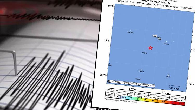 Büyük Okyanusta bulunan Tonga açıklarında 6.7 büyüklüğünde deprem