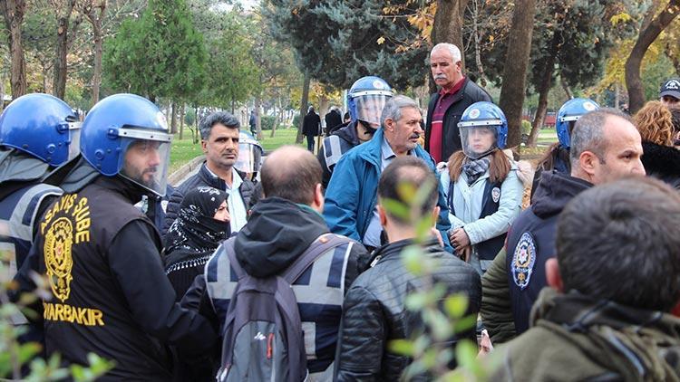 Diyarbakır’da izinsiz açıklamada gözaltı gerginliği