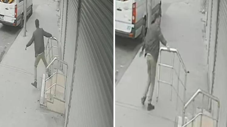 Sultangazide merdiven korkuluğu hırsızlığı kamerada