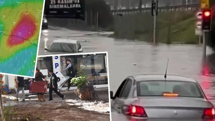 Son dakika... Antalyanın 3 ilçesinde eğitime şiddetli yağış arası verildi İzmirde araçlar suya gömüldü