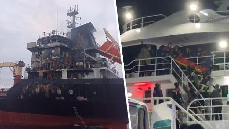 Sinopta gemi yangınının boyutu gündüz ortaya çıktı Kayıp kaptan aranıyor