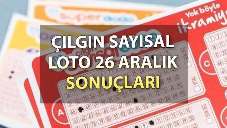 AÇIKLANDI ÇILGIN SAYISAL LOTO SONUÇLARI: 26 Aralık Pazartesi Çılgın sayısal loto sonuç sorgulama ekranı