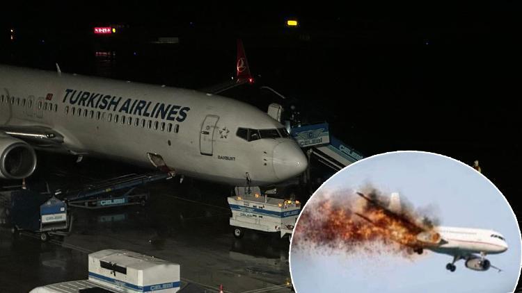 Trabzon Havalimanında yolcuları şok eden olay Uçaktakilere havada yanan uçak fotoğrafı gönderdi