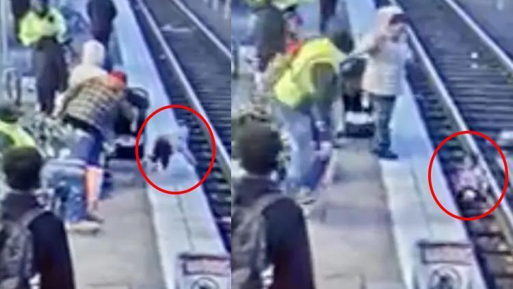 3 yaşındaki çocuğu herkesin gözü önünde tren raylarına attı