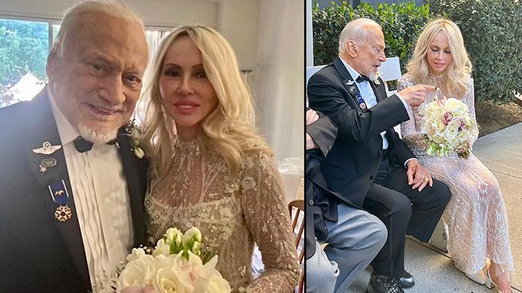 Aya ayak basan ikinci astronot 93 yaşında dördüncü kez evlendi