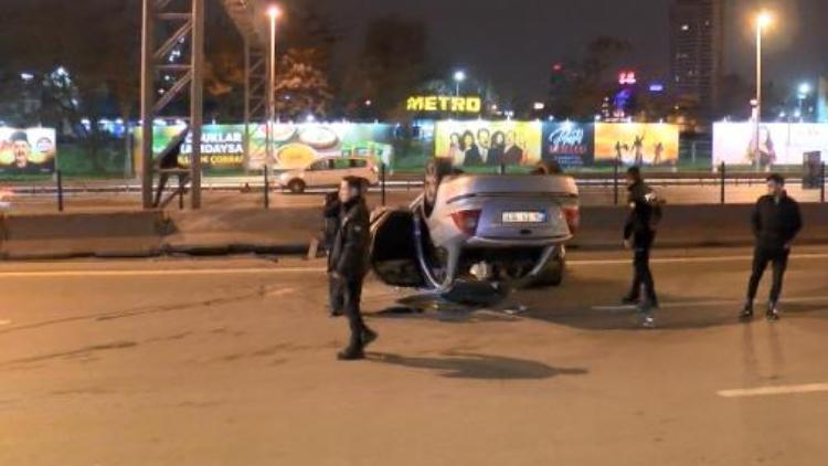 Kadıköy D-100 Karayolunda otomobil takla attı: 3 yaralı