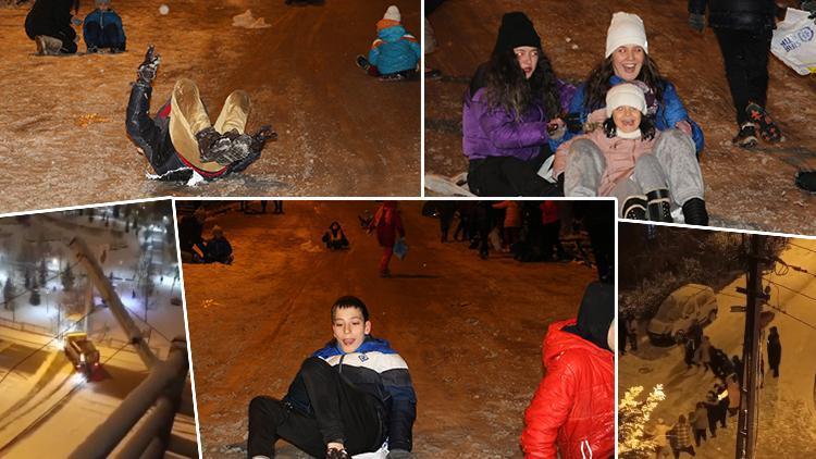 Kimilerini eğlendirdi kimilerine zor anlar yaşattı... Ankara’da kar yağışı etkisini göstermeye başladı