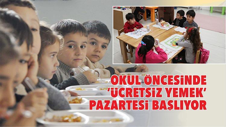 Okul öncesinde ücretsiz yemek pazartesi başlıyor