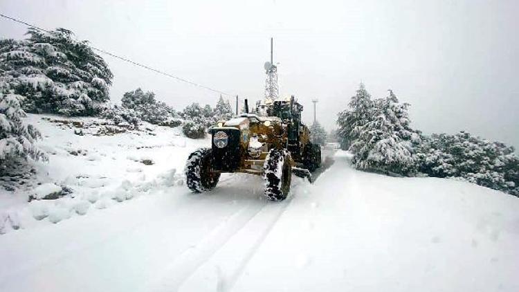 Kaşta kar mücadelesi