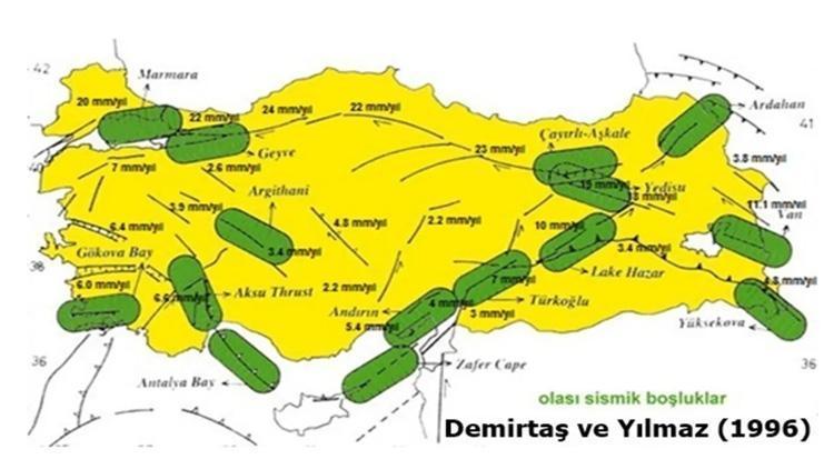 Türkiyenin sismik boşluk haritası 27 yıl önce neler söylemişti