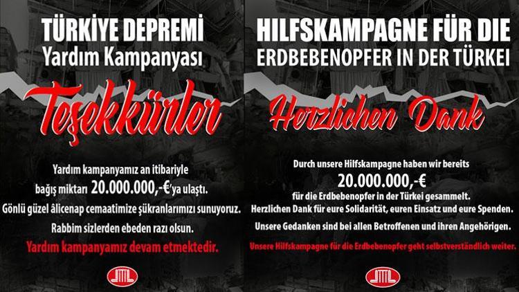 DİTİB, 1 haftada 20 milyon Euro topladı