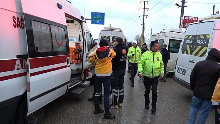 Düzcede zincirleme kaza: 15 işçi yaralı