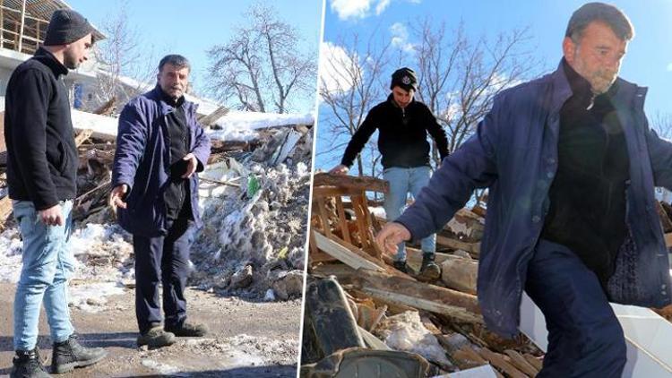 200 evin yıkıldığı köyde baba ile 2 oğlu, enkazda kalanları kurtardı