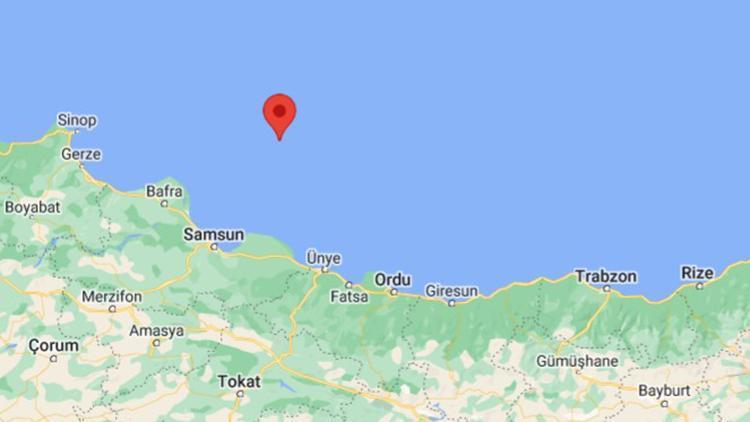 Karadenizde Samsun açıklarında 3.4 büyüklüğünde deprem