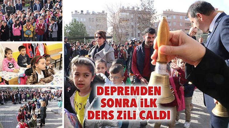 Depremden sonra ilk ders zili çaldı