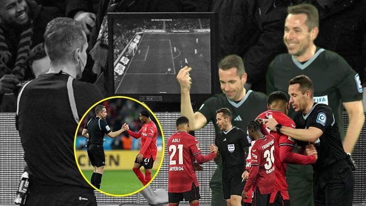 Bayer Leverkusen - Bayern Münih maçında ilginç anlar Hakem Tobias Stieler ve Amine Adli arasında yaşananlar olay oldu... İki kez kartını iptal etti ve gülüştüler...