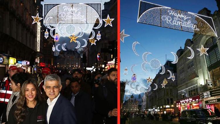 Londra tarihinde bir ilk Caddeler Ramazan ayı için ışıklandırıldı