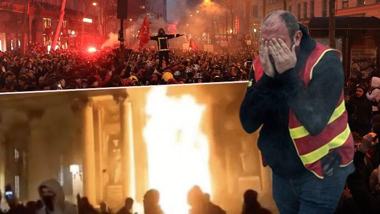 Fransada emeklilik yaşı protestoları 9. gününde: Bordeaux Belediyesi ateşe verildi