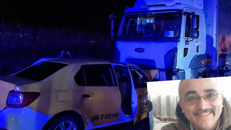 Amasyada TIRla çarpışan taksinin şoförü hayatını kaybetti