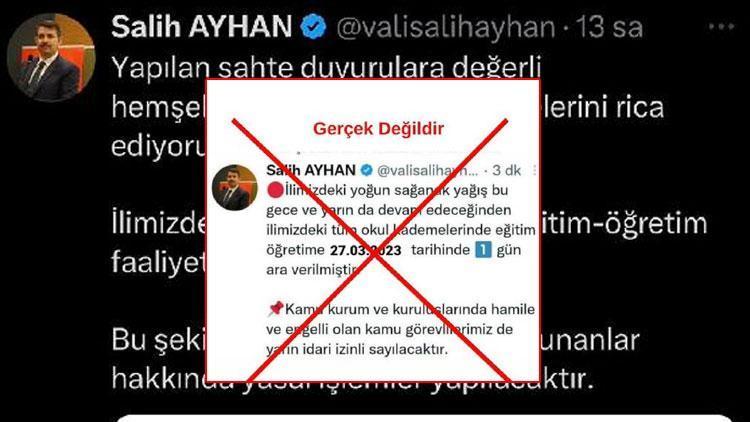 Sahte vali hesabı açıp, Şanlıurfada okullar tatil paylaşımı yaptılar