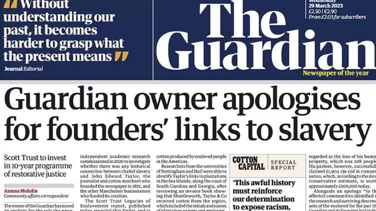 Guardian gazetesi kurucularının kölecilikten çıkar sağlamasından dolayı özür diledi