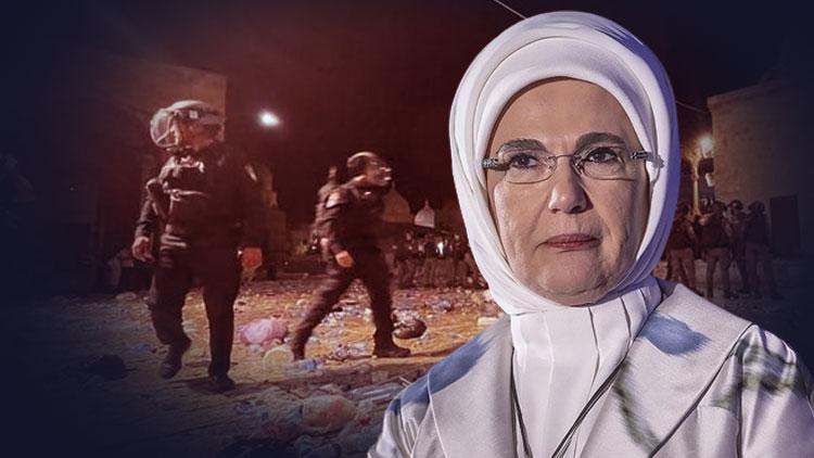 Emine Erdoğan: Mescid-i Aksaya yapılan alçakça saldırıyı lanetliyorum