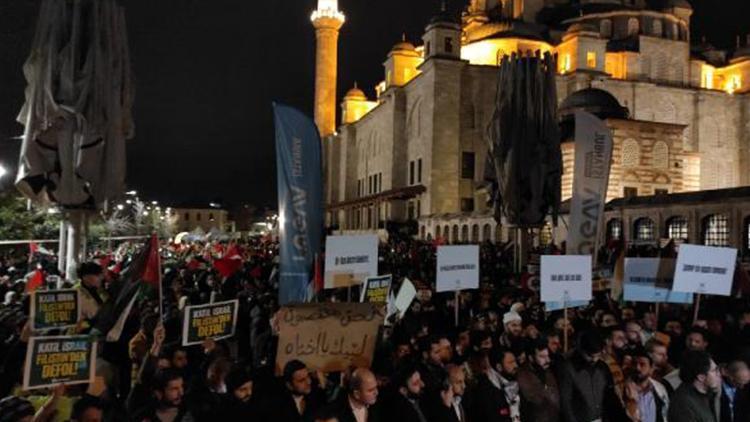 İsrailin Mescid-i Aksaya yönelik saldırıları protesto edildi