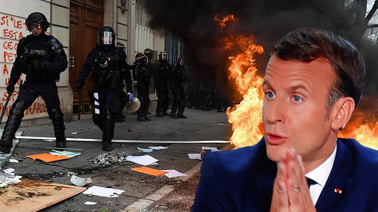 Fransa’da sokaklar yine karıştı Protestocular, Macron’un favori restoranına saldırdı
