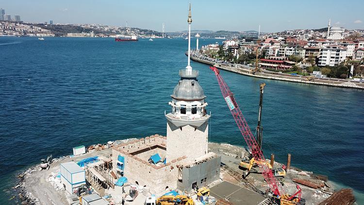 Etrafındaki iskeleler kalktı, Kız Kulesi ortaya çıktı