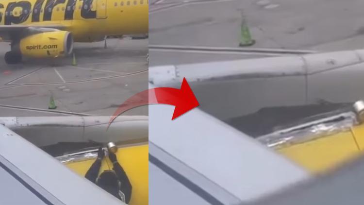 Uçak bantla yapıştırılır mı Sosyal medyada olay olan video: Bir daha asla sizinle uçamayacağım