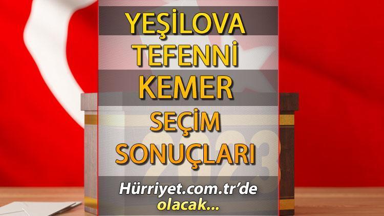 Burdur Kemer, Tefenni, Yeşilova Seçim Sonuçları 2023 hürriyet.com.trde olacak... İşte   Kemer, Tefenni, Yeşilova İlçesi oy oranları ve nüfus bilgileri