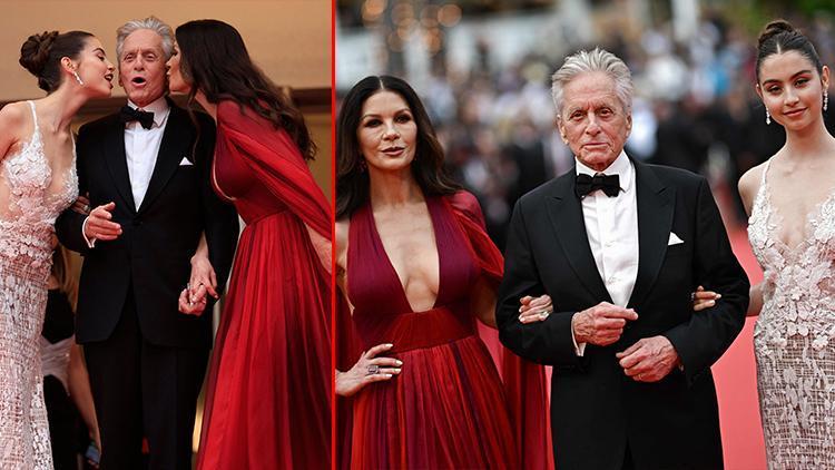 Cannes Film Festivali: Kırmızı halıda Michael Douglas çıkarması Kızlarıyla açılışa damga vurdular
