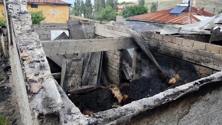 Köydeki yangında elektriği kesip, ahırları tutuşturmuşlar