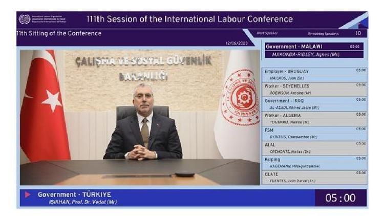 Bakan Işıkhan, 111inci Uluslararası Çalışma Konferansına video mesaj gönderdi