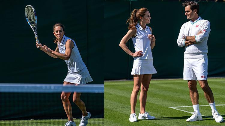 Kate Middleton Roger Federer’le tenis maçı yaptı, adeta yer yerinden oynadı: Bu kadının yapamayacağı şey yok mu